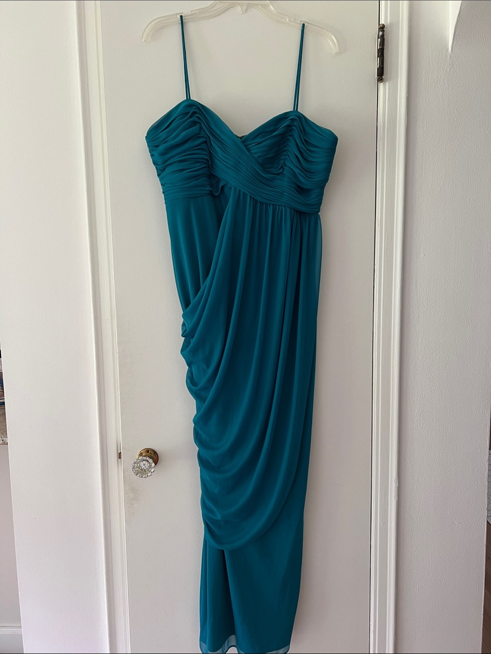 Teal Ruched Formal Dress